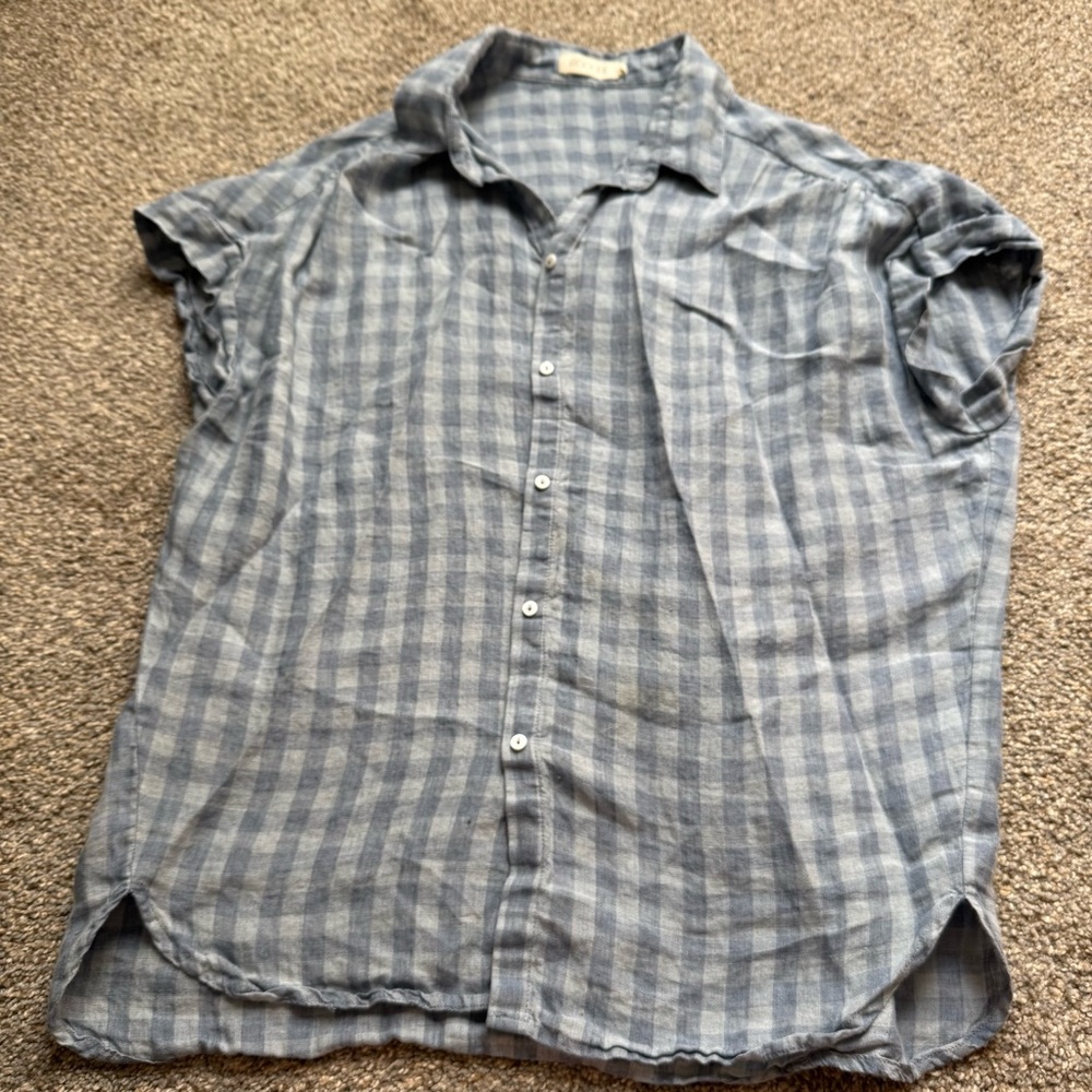 ROOLEE Blue gingham Shirt sz Sm